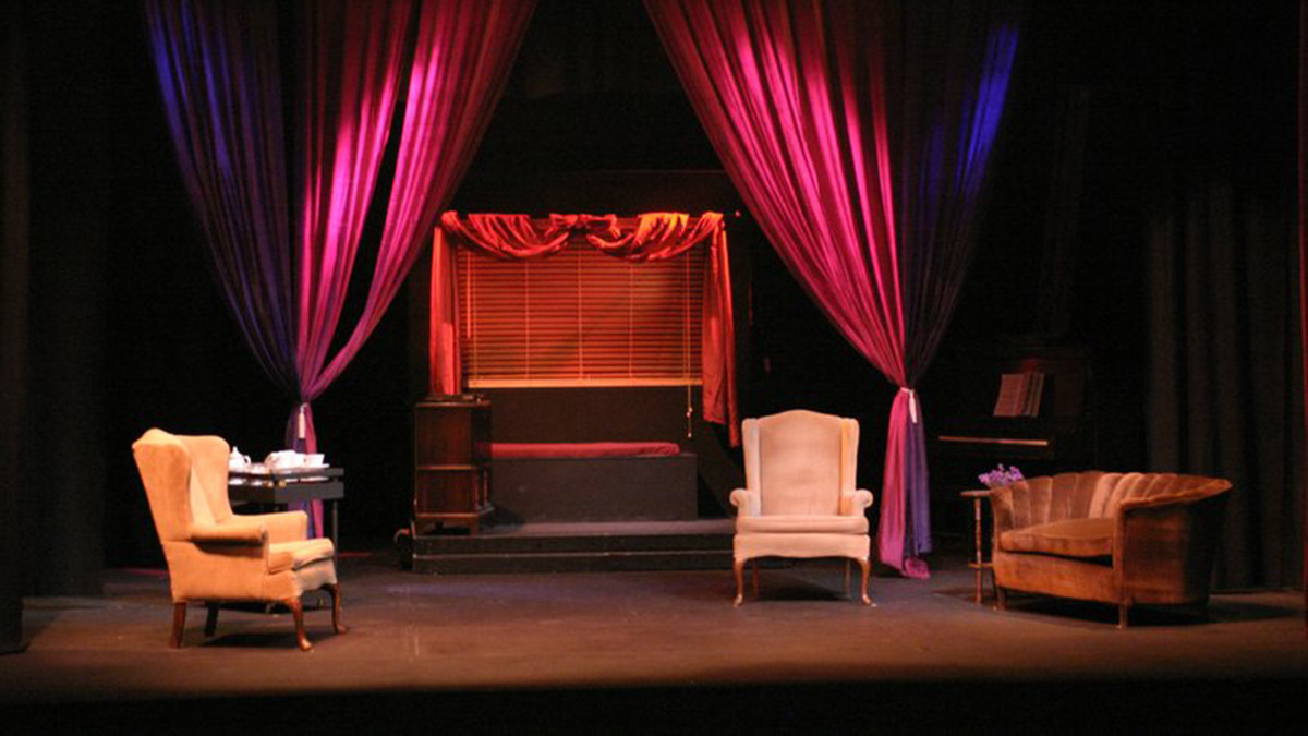 living room stage set theater